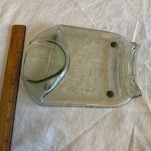 Spoon Utensil Rest Trinket Soap Dish Melted Glass Jar Recycled Art Repurposed - Picture 8 of 8